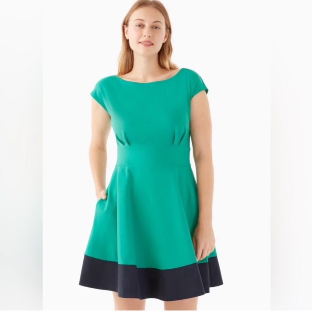 Kate Spade Fiorella Ponte Fit & Flare Dress Colorblock XL (Like New)
